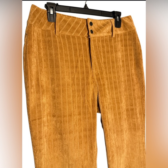 Pink Lily Brown Textured Flare Leg Mid-Rise Pants Women’s Size Large PL2386 - Picture 2 of 7